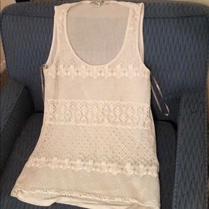 Forever 21 lace overlay off white tank
